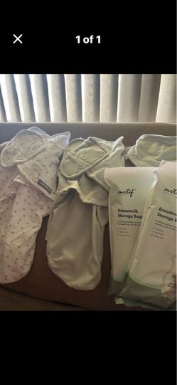 Swaddles + 2 breastmilk bags unused 200 ct