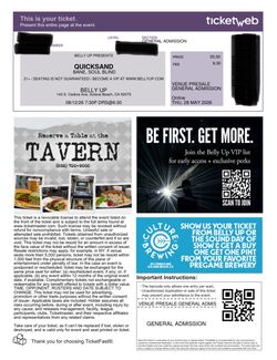 Quicksand / Bane Tickets