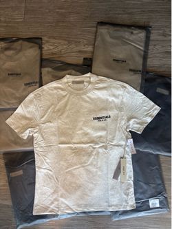 ESSENTIALS Men’s black & light oat T - Shirts