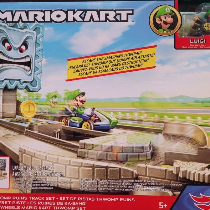 Hot wheels mario kart thwomp hotsell ruins trackset