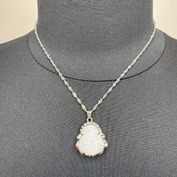 Stainless Steel White Budda Charm Necklace 