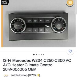 12-14 Mercedes W204 C250 C300 AC A/C Heater Climate Control (contact info removed) OEM