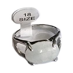 MOONSTONE TITANIUM FOREVER WEAR QUALITY SILVER NEW SIZE 9 POLISHED CABECHON RING
