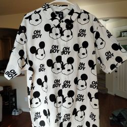 Disney x Neff Mickey 'Oh Boy' Button Up Shirt Size XL
