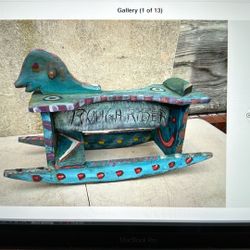 “Rough Rider” Hand Painted Child Rocking Horse 