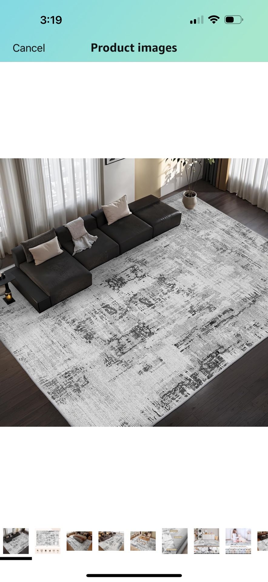 Vamcheer Washable Abstract Area Rug - Contemporary Style for Living Room, Bedroom, Kitchen - Machine Washable Rug for Living Room - Non-Shedding and E