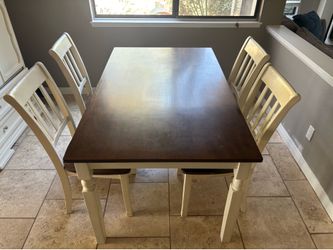 Farmhouse Dining Table Set with 4 Chairs
