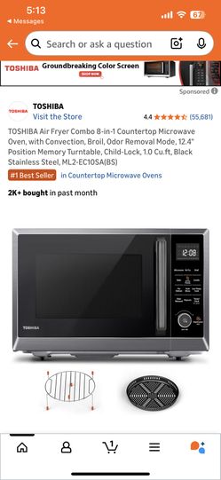 Toshiba Air Fryer Combo/ Microwave Oven