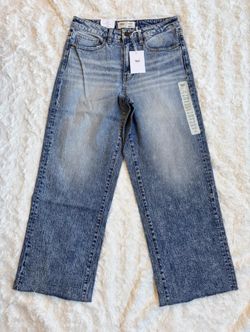 BKE Denim Billie Slim Fit High Rise Cropped Wide Leg Jeans 28x27