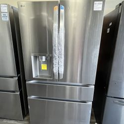 $1499 LG French Door Fridge, 4 Door Standard Depth, Includes One Year Warranty