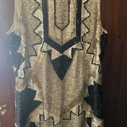 Sequins Black and Gold Dress