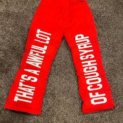 ALOCS Puffer Pants (Red) Size Large