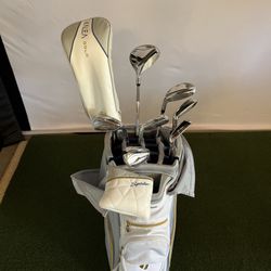 TaylorMade Kalea Gold Complete Set W/ Cart Bag White/Grey
