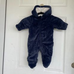 Wonder Nation Bear Suit Onesie Fuzzy Bodysuit Size 0-3M