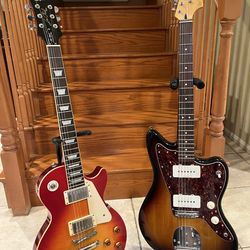 Squier Classic Vibe Jazzmaster and Epiphone Les Paul Standard Pro