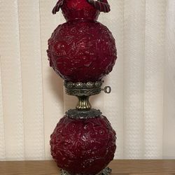 FENTON Lamp - Ruby Red “Gone With The Wind “ 