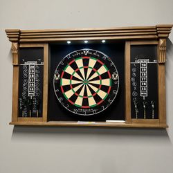 Dart Board And Cabinet 