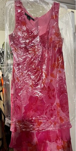 Pink Floral Sleeveless Midi Dress