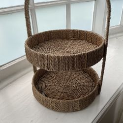 Tiered Wicker Fruit Basket
