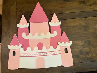 Pink Princess Castle Wood Wall Decor