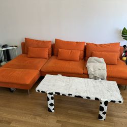 Orange IKEA Söderhamn Sofa Set with Chaise