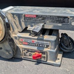 Vintage Craftsman 6" Disc & 4" Belt Benchtop Sander 2 In 1 Works Well Sears 