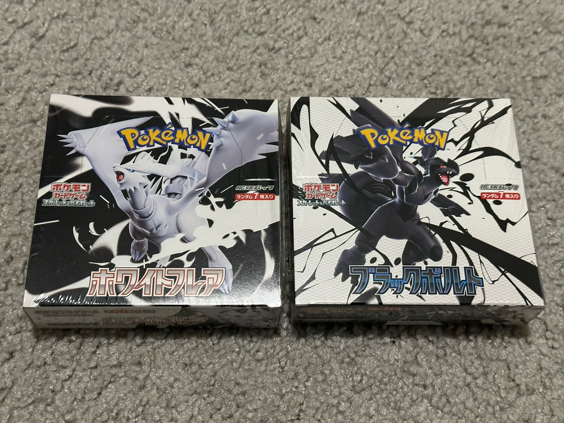 Pokemon SV Black Bolt & White Flare Booster Boxes SEALED