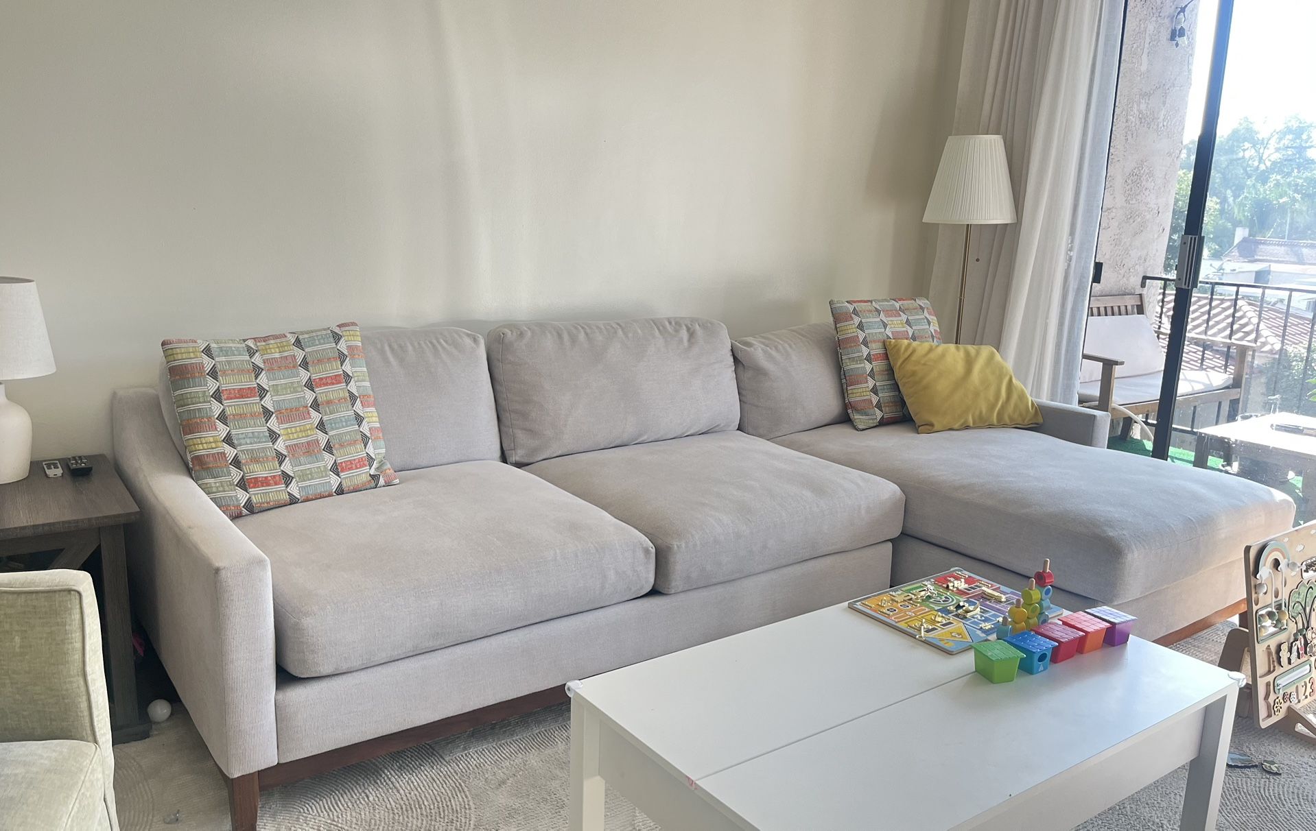 Besom Grey Chenille 2-Piece Sectional Sofa – 112” – Right Chaise