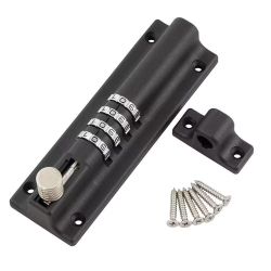 ​4" Everbilt Combination Lock Barrel Bolt (Black) – Brand New