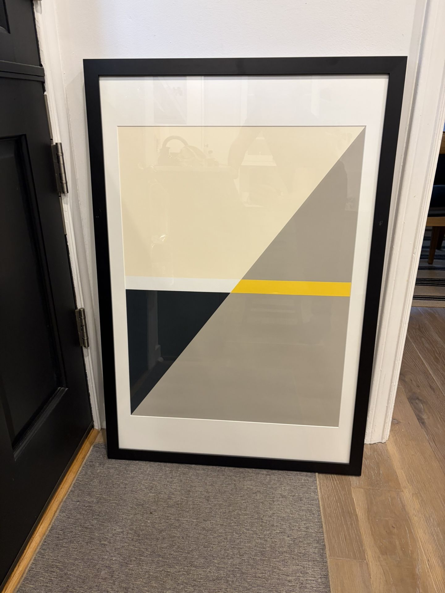 2 Large Framed Art Mid Century Style