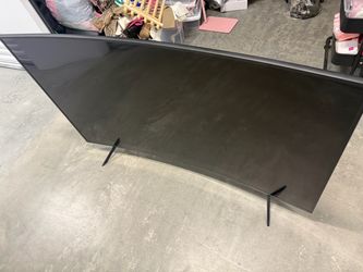 Large Curved Screen TV with Stand