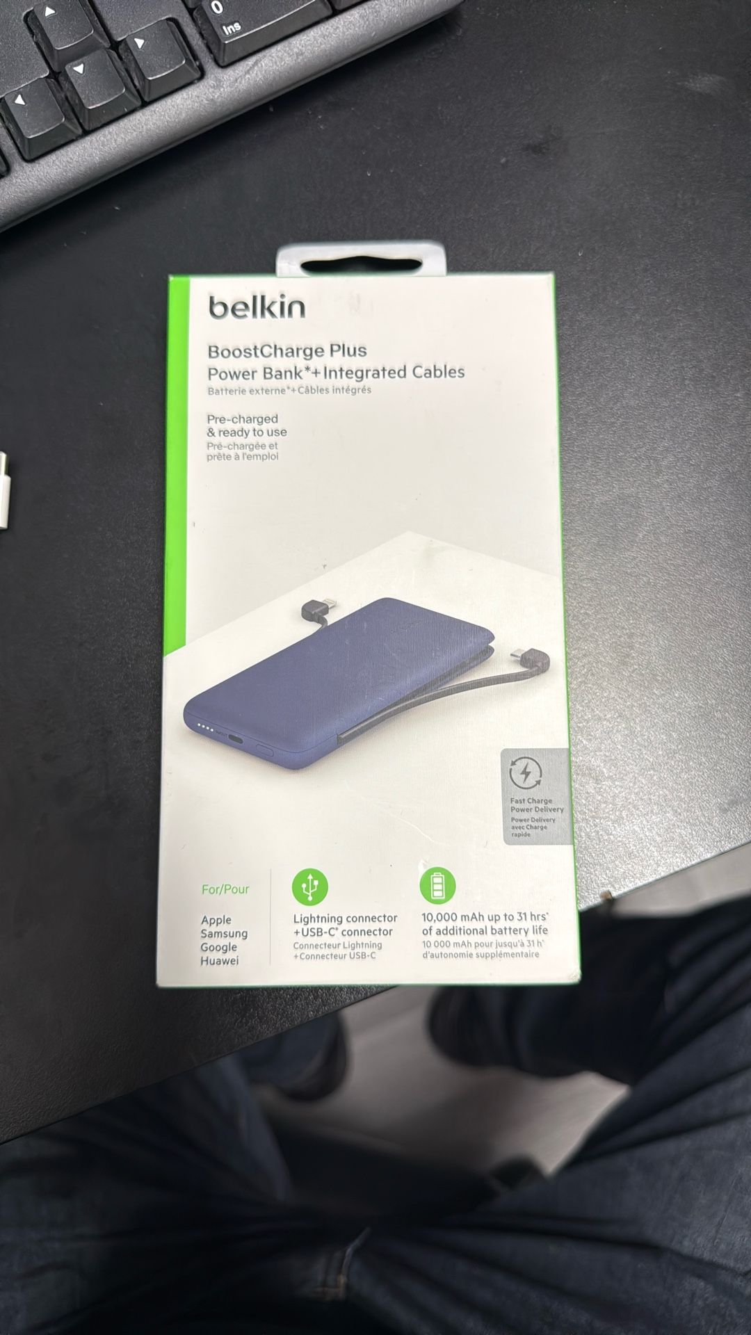 BoostCharge Plus 10K USB-C Power Bank with Integrated Cables