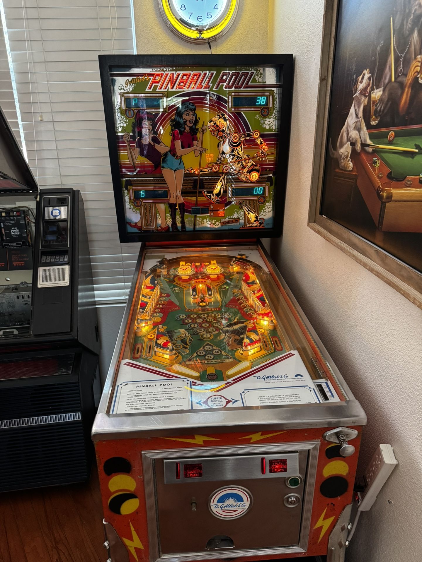 PINBALL POOL PINBALL MACHINE GOTTLIEB 1979