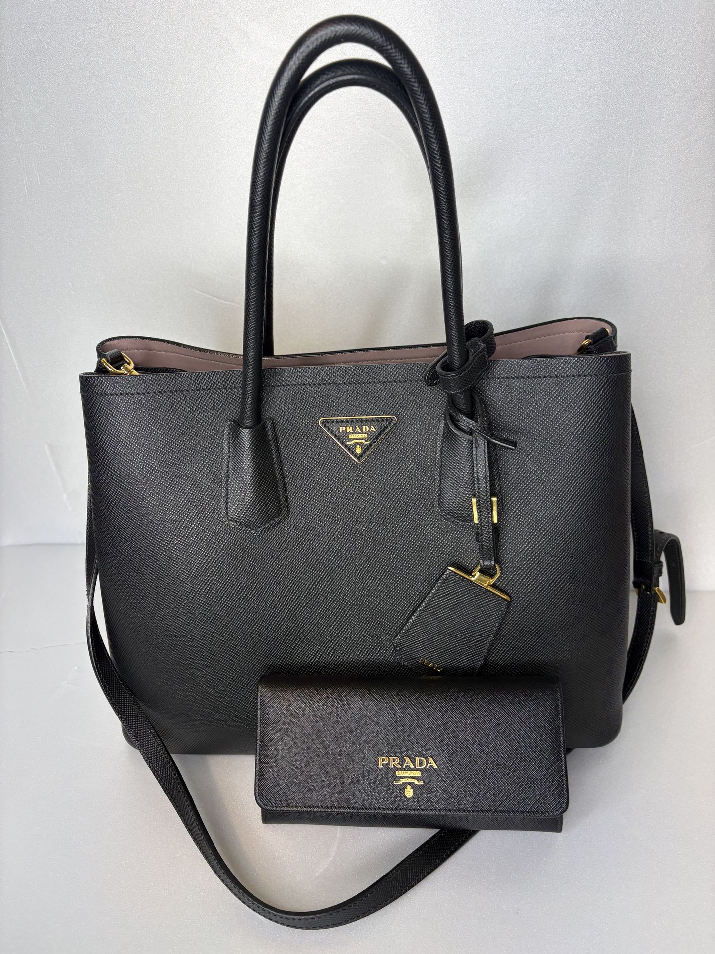 Prada Black Saffiano tote and Wallet