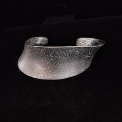 6" x 30mm Sterling Silver Diamond Frosted Constellation Cuff, CHARLES GARNIER 