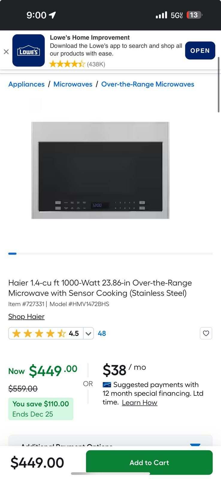 Hair Microwave Oven oven Rengen 24"w 