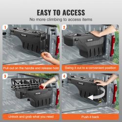 Truck Bed Storage Box, Lockable with Password Padlock, 6.6 Gal/25 L ABS Wheel Well Tool Box, Waterproof and Durable, Compatible with Ford F-150 2015-2