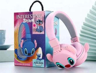New in box AH-806 Kids Bluetooth Wireless Headphone 3D Stitch Angel Pink Over Ears Headset • Fun Design: 3D Stitch ears for a playful look. • Comfort