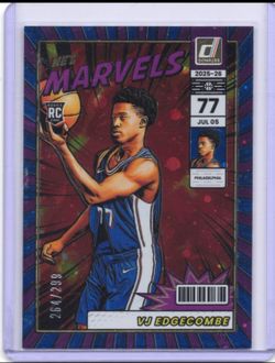 2025-26 Panini Donruss VJ Edgecombe Net Marvels Cosmos /299 #10 RC