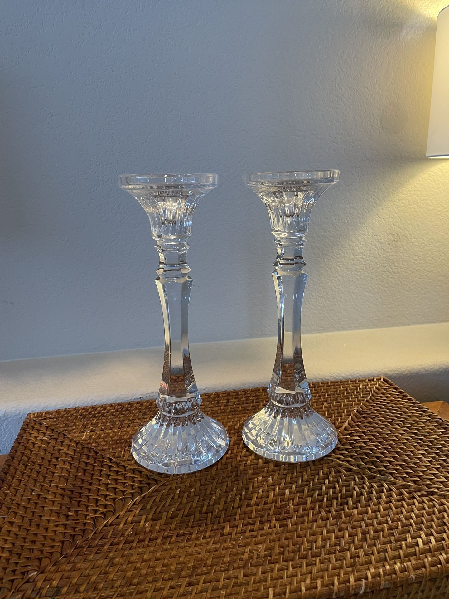 12 In Glass Taper Candle Holders - Set Of 2