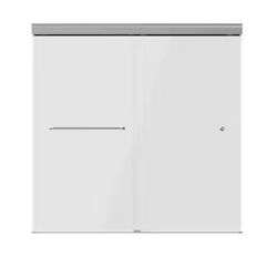 60 in. W x 60 in. H Sliding Semi Tub Door in Brushed Nickel Finish