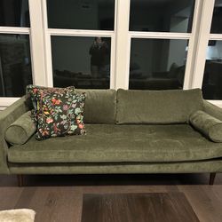 Green velvet sofa 88.5 inches