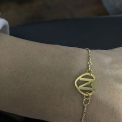 A-Z 18k Gold Plated Heart initial letter with adjustable chain.