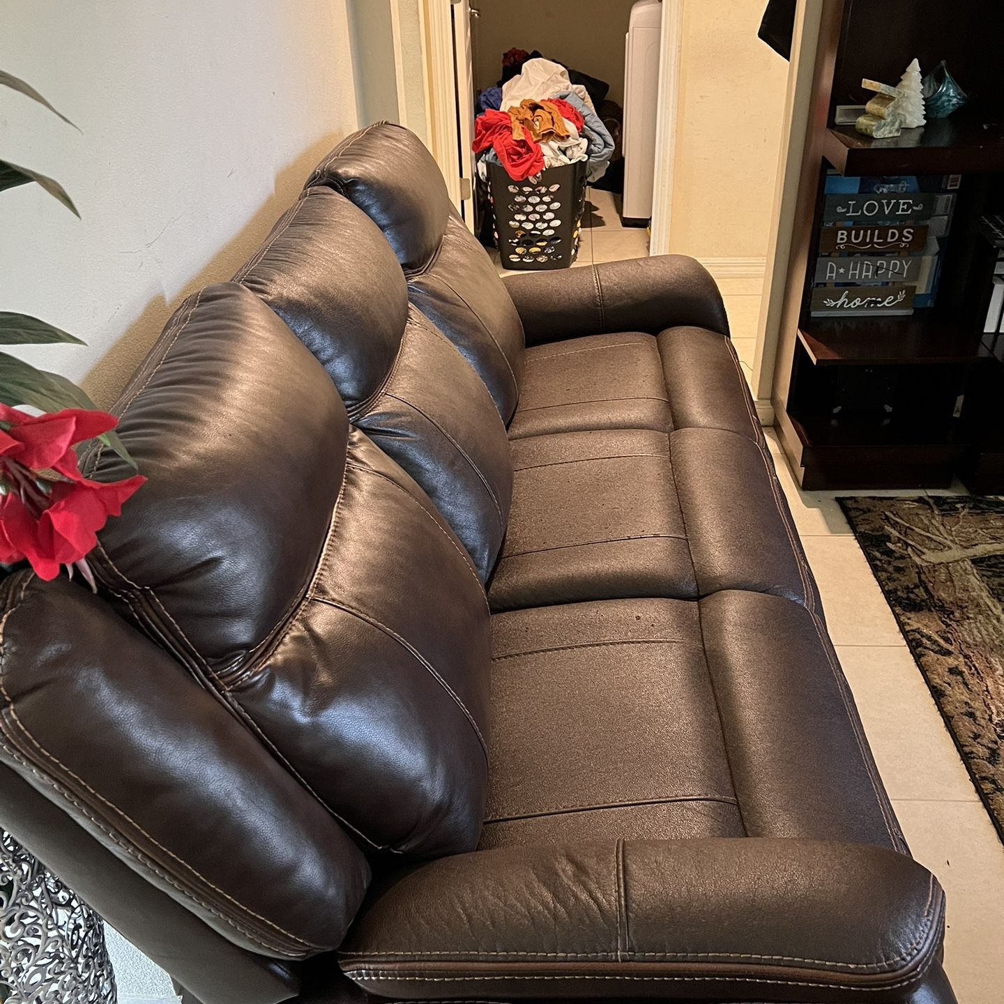 Coach Leather Reclining Living Room Set