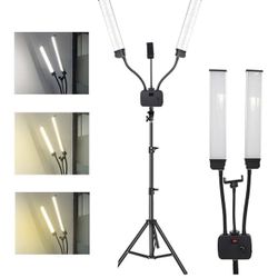 Adjustable Selfie Lash Light Flex Light Pro - Portable Dual LED Lamp with Tripod and Phone Holder Mount