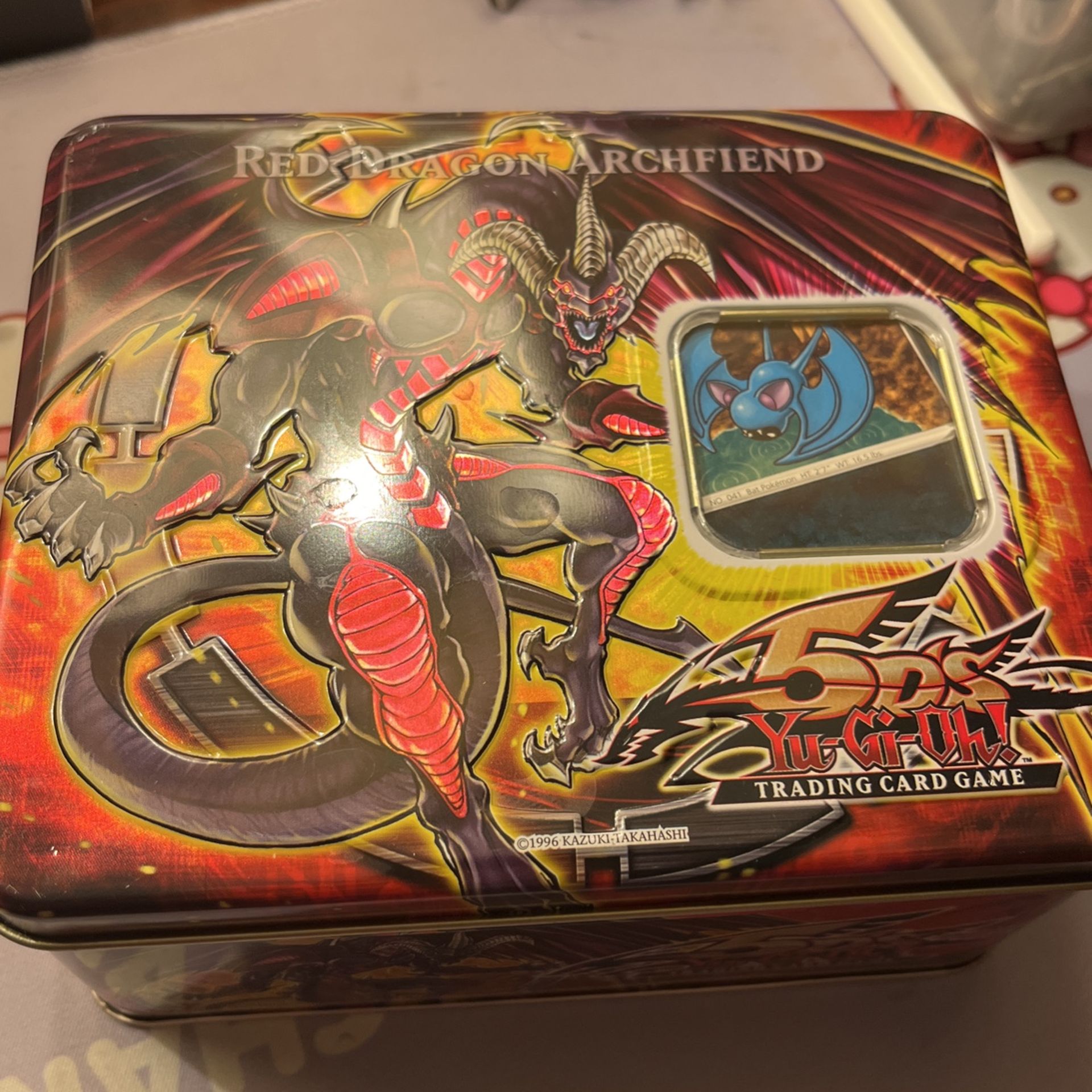 Yugioh 5D’s Red Dragon Archfiend Tin Box W/ Assorted Cards