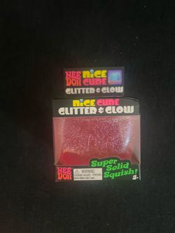 NeeDoh Glitter Glow Nice Cube Purple Squishy Super Solid Squish NEW Fidget Toy