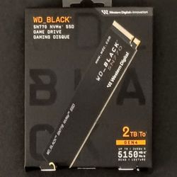 Western Digital WD_BLACK 2TB SN770 NVMe SSD Game Drive (Brand New)