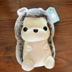 Famous Bellzi plush toy 9” tall soft Hedgehog 