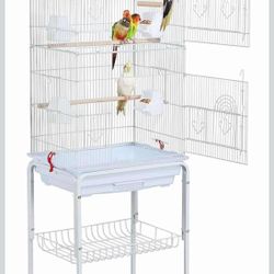 64-inch Open Play Top Bird Cages White L-22